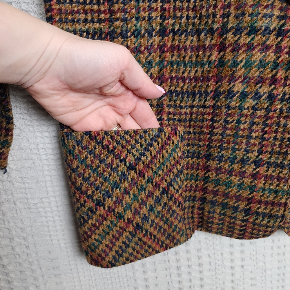 Vintage Basic Editions Houndstooth Woven Wool Ble… - image 3
